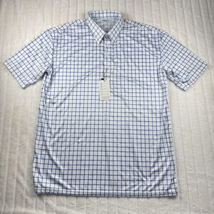 Collars & Co Shirt Men 3XL Dress Collar Polo Check White Stretch NWT Defect*